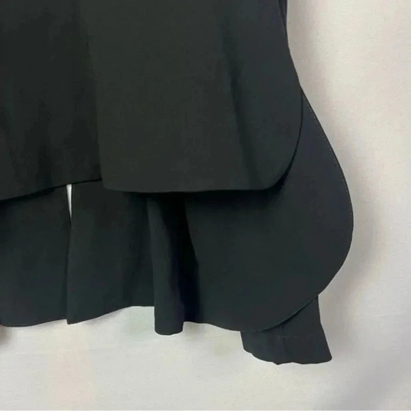 BCBGMaxAzria Black & White Cold Shoulder Peplum Long Sleeve Blouse XS - Picture 4 of 5